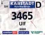 Startnummer 3465 beim 2. Karstadt-Ruhr-Marathon