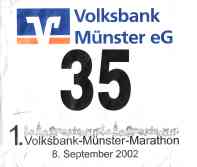 Startnummer 35 beim 1. Münster-Marathon